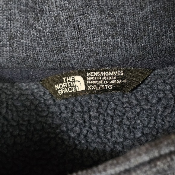 The North Face Mens XXL Pullover 1/4 Zip Sweatshirt Fleece Blue Orange - Picture 5 of 8